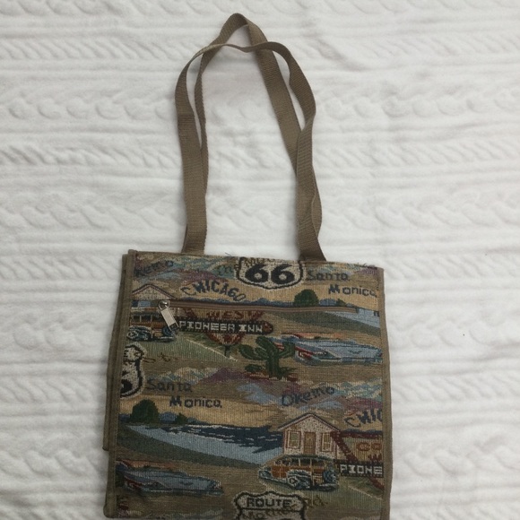 JADE ROUTE 66 Tapestry tote bag - zip compartments - Picture 7 of 8